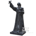 Modern Decoration Life Size Black Marble Priest Statue